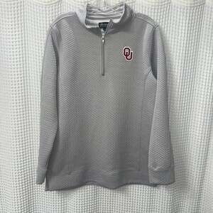 Oklahoma Sooners Gray Quilted Quarter-Zip Pullover